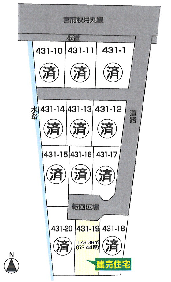 サンタウン山田(香美市土佐山田町) 区画図 サンタウン山田(香美市土佐山田町) 区画図