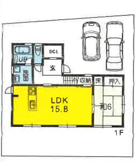 中須賀町 建売図面A 1F 中須賀町 建売図面A 1F